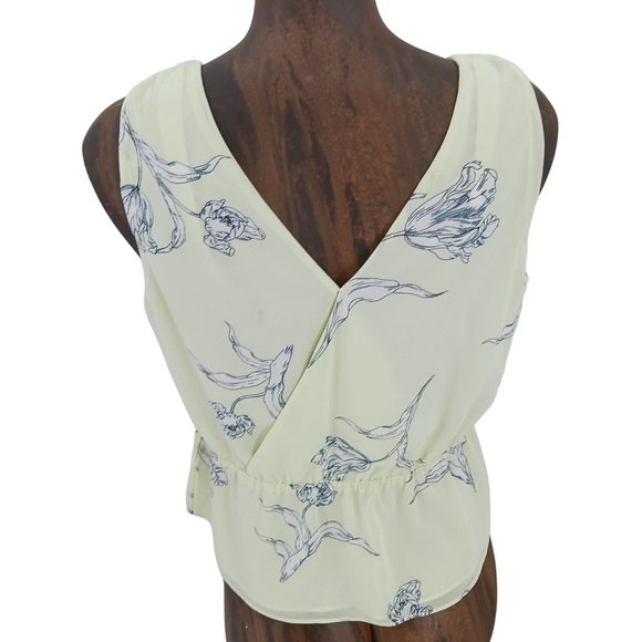 WOMENS BANANA REPUBLIC PETITE SMALL YELLOW FLORAL TOP - Picture 2 of 14